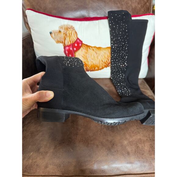 Stuart Weitzman 5050 Suede Embellished Studded Over The Knee Tall Boots size 7.5 - Picture 3 of 9